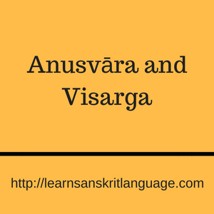 Anusvāra and visarga