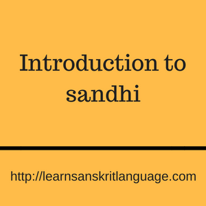 Introduction to sandhi