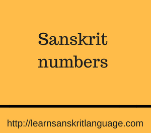 Sanskrit numbers